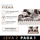 [LEVE 2 PAGUE 1] Capa de Sofá Viena em 100% Algodão e Saias Bordadas + 2 Almofadas Inclusas